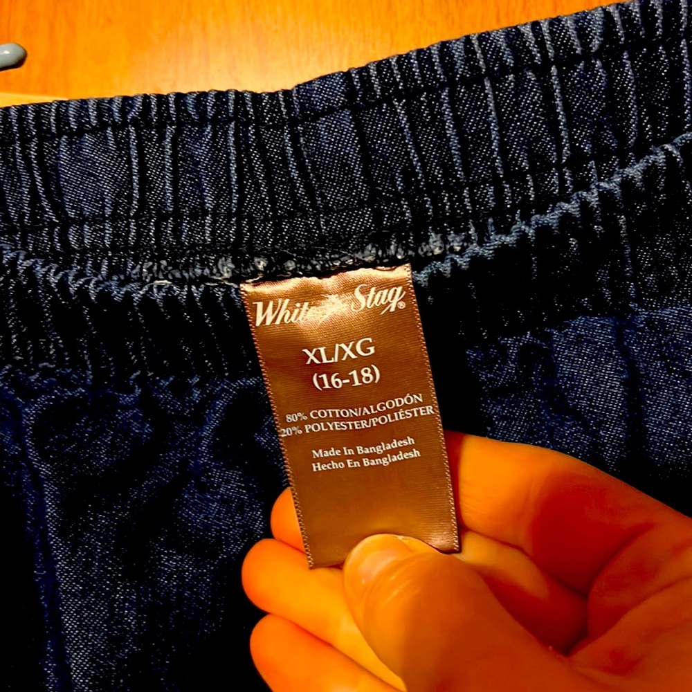 Denim 16/18 elastic band with front pockets denim shorts